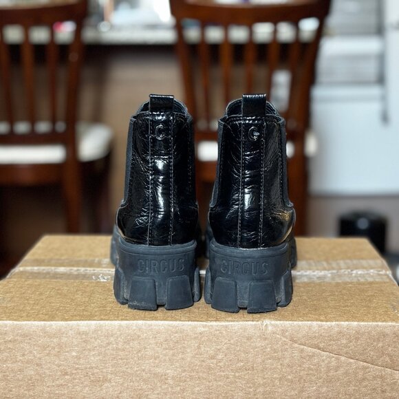 Circus Brand Combat Chelsea Boots - Faux Black Leather - Size 8 - Picture 3 of 5